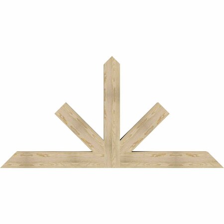 Ekena Millwork Saratoga Rough Sawn Timber Gable Bracket, Douglas Fir, 84"W x 42"H x 6"D x 6"F, 12/12 Pitch GBW084X42X0606SAR00RDF